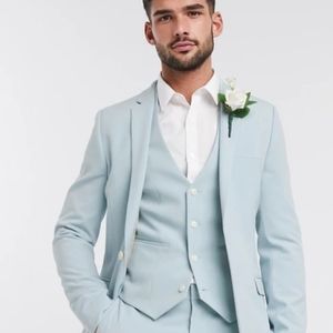 ASOS Wedding Super Skinny Suit Jacket in pastel bl